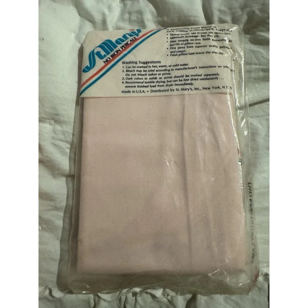 St. Mary's King PINK Pillow Cases No iron Percale Pack Of 2 New In package